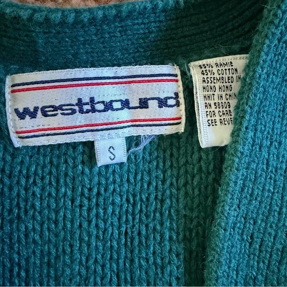 Vintage 80s westbound argyle sweater vest size small - Picture 4 of 5